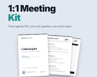 1:1 Meeting Kit for Managers | Agenda, Question Bank, Tracker (PDF)