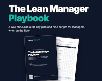 Lean Manager Playbook | Retail & Hospitality Shift Checklist, 30-Day Plan (PDF)