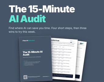 15-Minute AI Audit Guide | Workflow Optimization, Task Matrix (PDF)