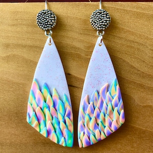 Polymer Clay Earrings -  Dragons and Unicorns (Style: Lauren) - Nickel-free, Hypoallergenic