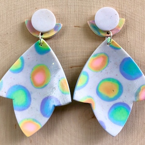 Polymer Clay Earrings -  Dragons and Unicorns (Style: Brianna Curvy) - Nickel-free, Hypoallergenic