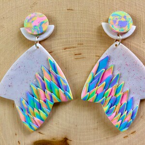 Polymer Clay Earrings -  Dragons and Unicorns (Style: Brianna) - Nickel-free, Hypoallergenic