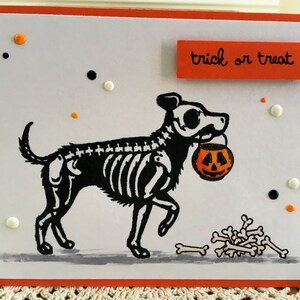 Skeleton Dog Trick-or-Treat Halloween Card