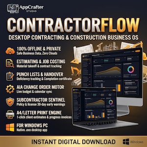General Contractor Software Desktop App | Offline Construction Management, Job Costing, Punch List, Invoice & Change Order for PC - Mac