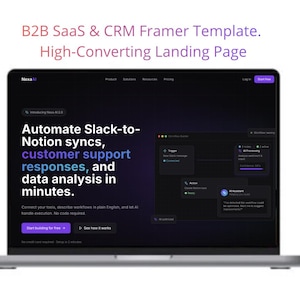 B2B SaaS Framer Template | CRM Marketing Website (Dark UI)