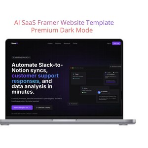 Plantilla web para software como servicio (SaaS) con IA / Página de inicio para startups tecnológicas / Diseño web responsivo premium con modo oscuro