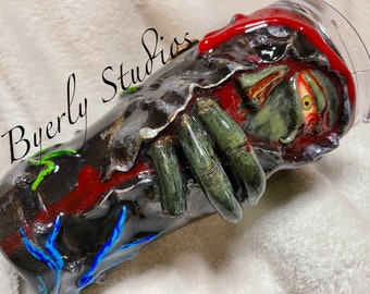 Sculpted Clay Zombie Outbreak Tumbler