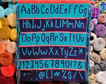 Large Mosaic Alphabet – Mosaic Crochet Digital Pattern (Not a physical item)