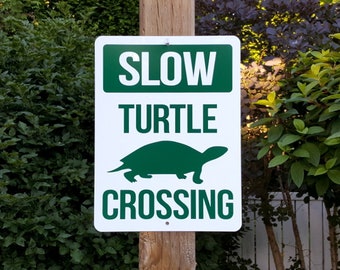 Señal de cruce de tortugas Señal de advertencia de tráfico lento