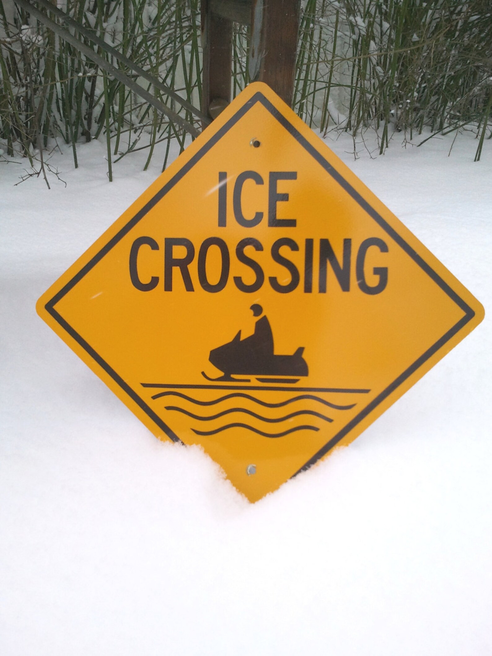 Snowmobile Sign Warning Ice Crossing Road Trail Sign Ski Etsy