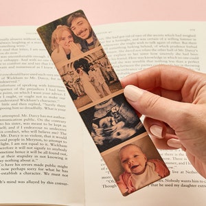Personalised Photo Strip Leather Bookmark / Gift for Book Lovers / Personal Bookish Gift / Birthday, Father&#39;s Day Gift for Dad
