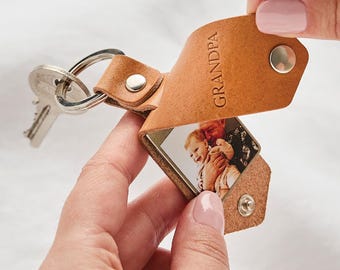 Personalized Grandpa Photo Keychain - Father's Day Gift for Grandad