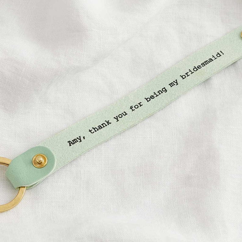 Personalised Bridesmaid Proposal Leather Keyring Gift Thank You Present for Bridal Party Will You Be My Bridesmaid image 3