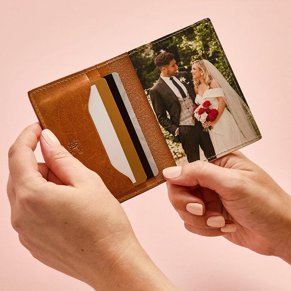 Personalized Leather Photo Card Holder *US TARIFFS COVERED*