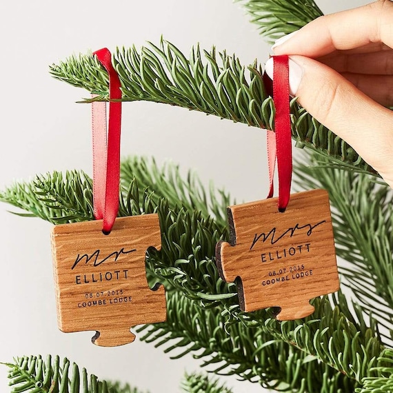 Personalised wedding on sale christmas decorations