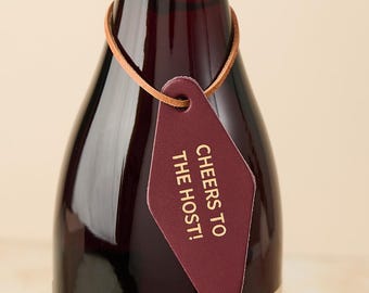 Personalised Leather Diamond Bottle Tag *US TARIFFS COVERED*