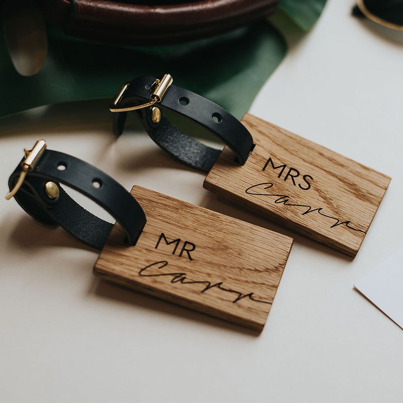 personalised mr and mrs luggage tags