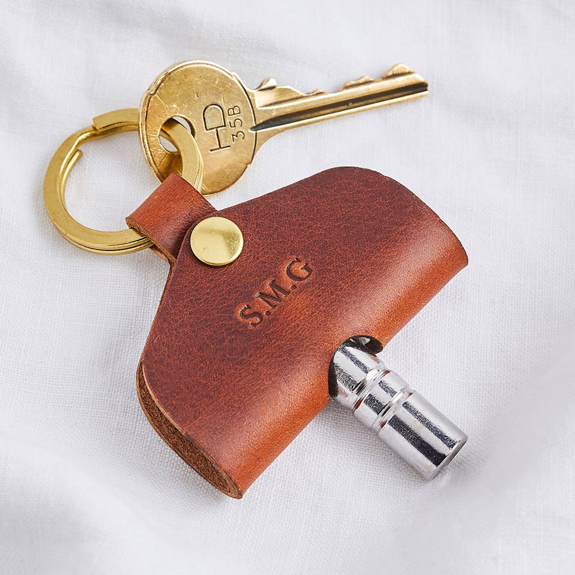 Personalised Drum Key Holder Leather Keyring Keychain Etsy