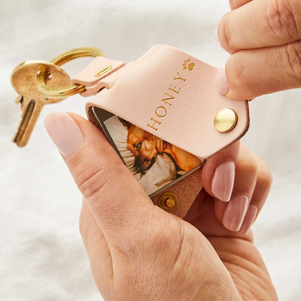 Personalised Pet Photo Keyring With Leather Case Leather Etsy Canada