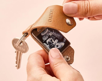 Chaveiro personalizado com foto de ultrassom do bebê - Presente para o futuro papai no Dia dos Pais