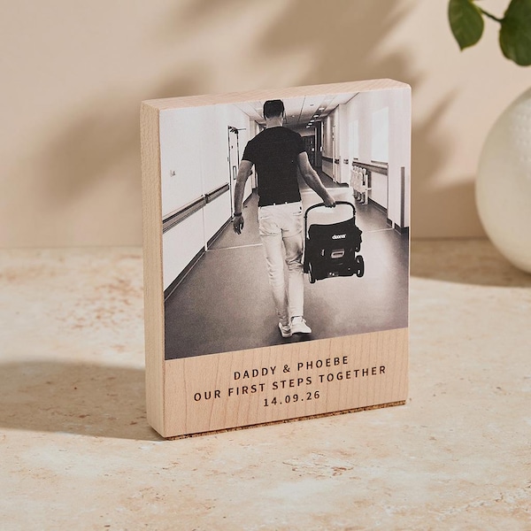 Personalised New Daddy Baby Photo Block Gift *US TARIFFS COVERED*