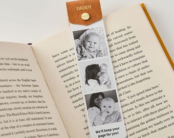 Marcador de página personalizado com foto para o primeiro Dia dos Pais - Presente perfeito para o novo papai