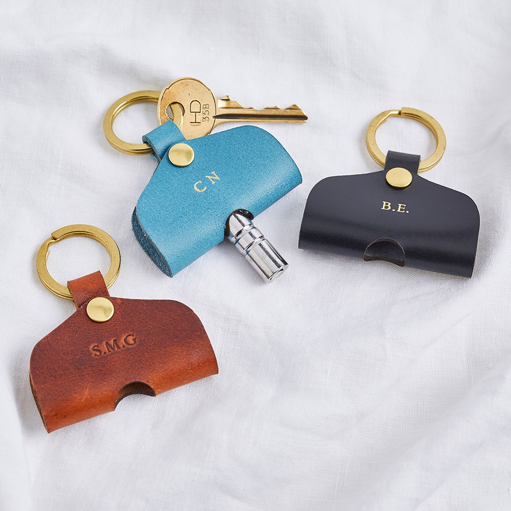 Personalised Drum Key Holder Leather Keyring Keychain Etsy