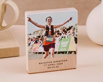 Runners Photo Block Gift - Personalized Marathon Frame Alternative