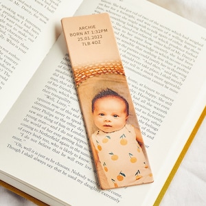 Personalised Photo Bookmark With Message | Mother's Day Gift for Book Lover Dad / Custom Bookish Gift / Birthday, Christmas Stocking Filler