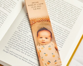 Personalised Photo Bookmark With Message | Mother's Day Gift for Book Lover Dad / Custom Bookish Gift / Birthday, Christmas Stocking Filler