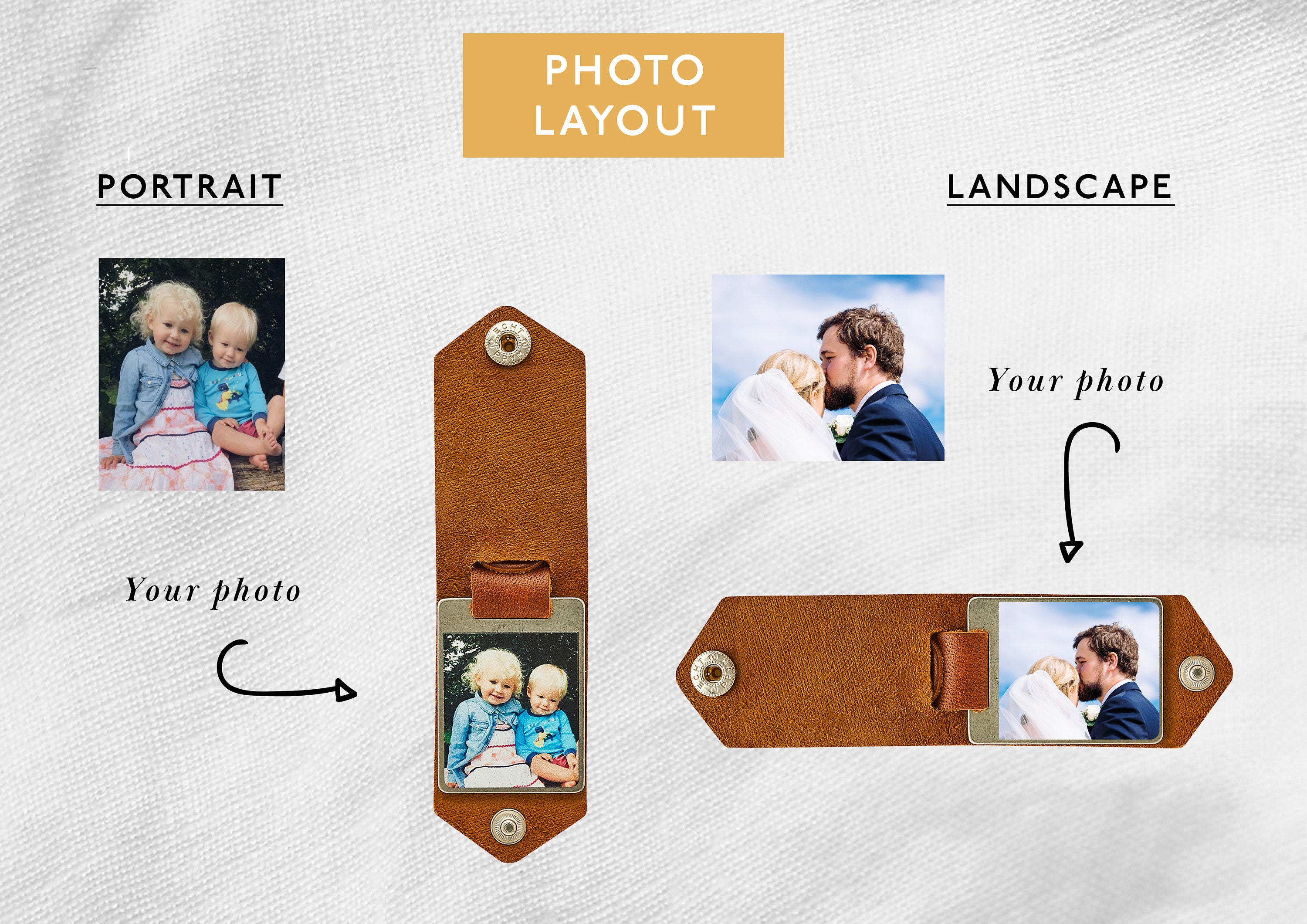 Personalised Photo Keyring in Leather Case Initials Etsy