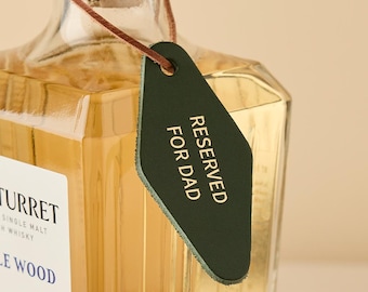 Personalised Leather Diamond Bottle Tag *US TARIFFS COVERED*