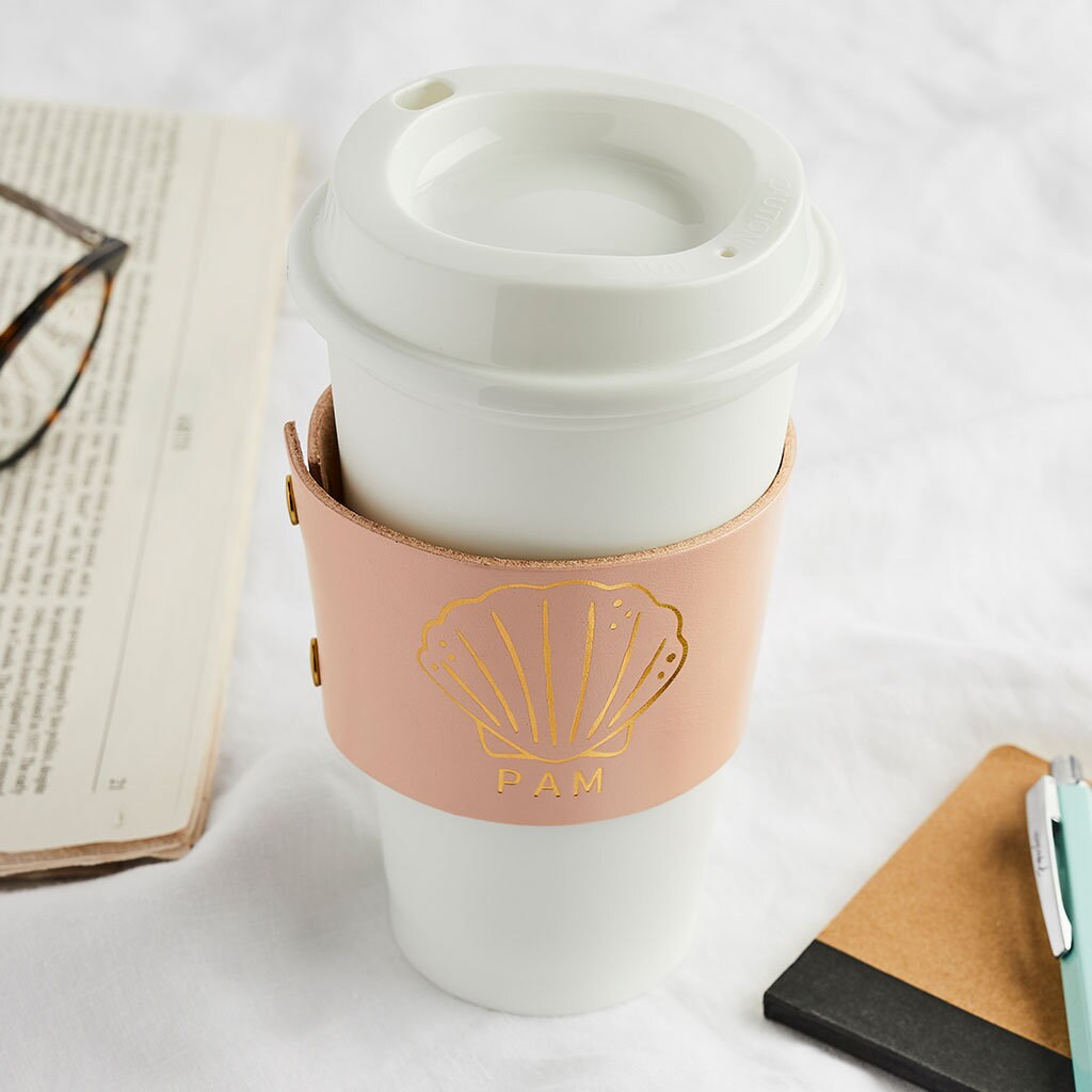 Personalized Coffee Cup Sleeve in Horween Leather for BRCC & Starbucks –  Custom Leather and Pen