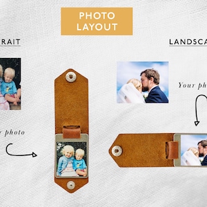 Personalised Leather Case Photo Keyring with Engraved Message Text Father's Day Gift for Dad Grandad Personalized Photo Keychain Gift image 9