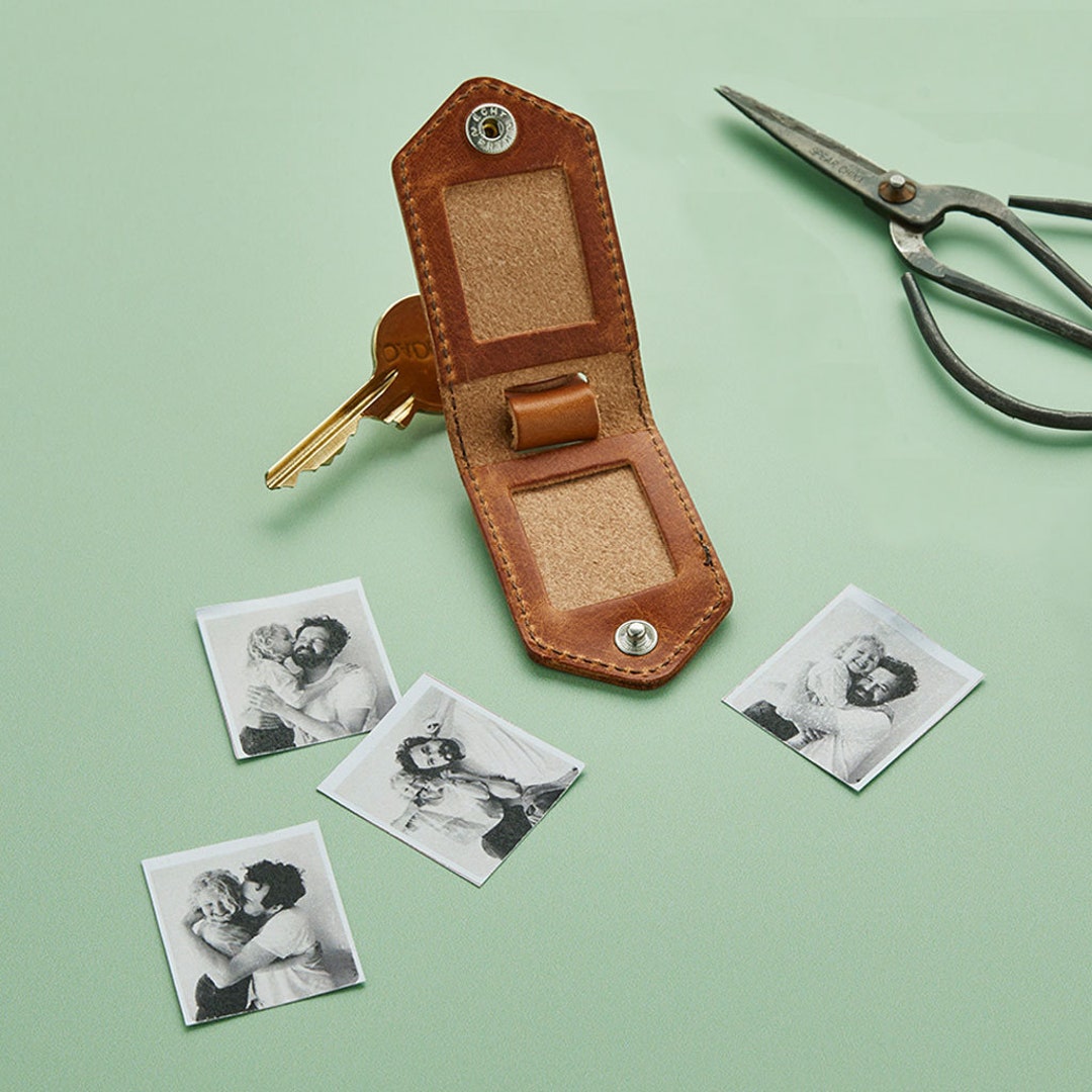 Personalized Leather Photo Frame Keyring - Etsy