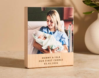 Personalized New Mummy Baby Photo Block Gift *US TARIFFS COVERED*