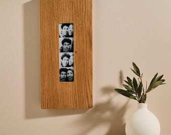 Photobooth Wooden Wall Print | Photo Strip Oak and Acrylic Gallery Frame