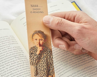 Personalised Leather Bookmark + Photo / Mother's Day Gift for Book Lovers / Personal Bookish Gift / Birthday, Christmas Stocking Filler