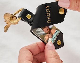 Personalized New Dad Photo Keychain - First Time Dad Gift for Father's Day