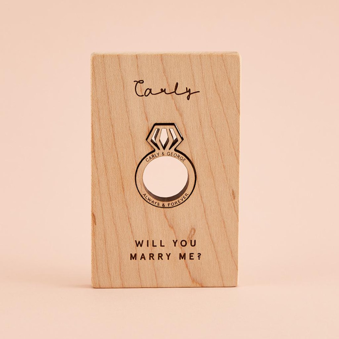 Personalized Maple Wood Proposal Ring, Unique Engagement Gift - Etsy