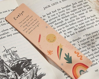 Personalised Leather Bookmark for Kids | Bookmark with Child's Name | Personalised Stocking Filler | Learning to Read Gift Idea for Children