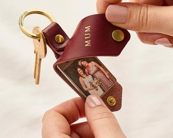 Personalized Photo Leather Keyring for Her *US TARIFFS COVERED*