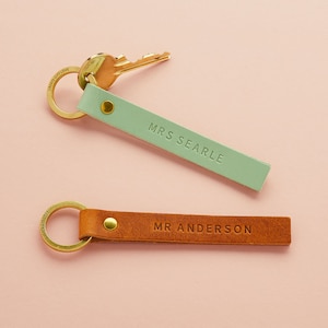 Personalised Leather Keyring Teacher Gift | End of School Term Thank You Gift | Personalized Keychain for Teachers | UK Handmade