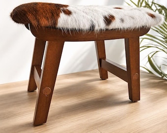 Hair-on Cowhide Short Stool