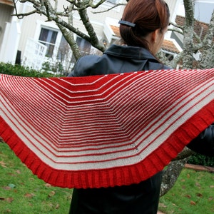 Striped Shawl Knitting Pattern PDF, Shawl Flower Flakes, Easy striped shawl, Digital PDF file download image 1