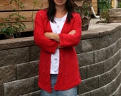 Knit cardigan PDF pattern, knit in one piece, summer cardigan Poppy Girl, Digital PDF file download, four cardigans in one, knit yourself