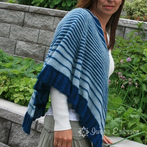 Striped Shawl Knitting Pattern PDF, Shawl Flower Flakes, Easy striped shawl, Digital PDF file download image 4