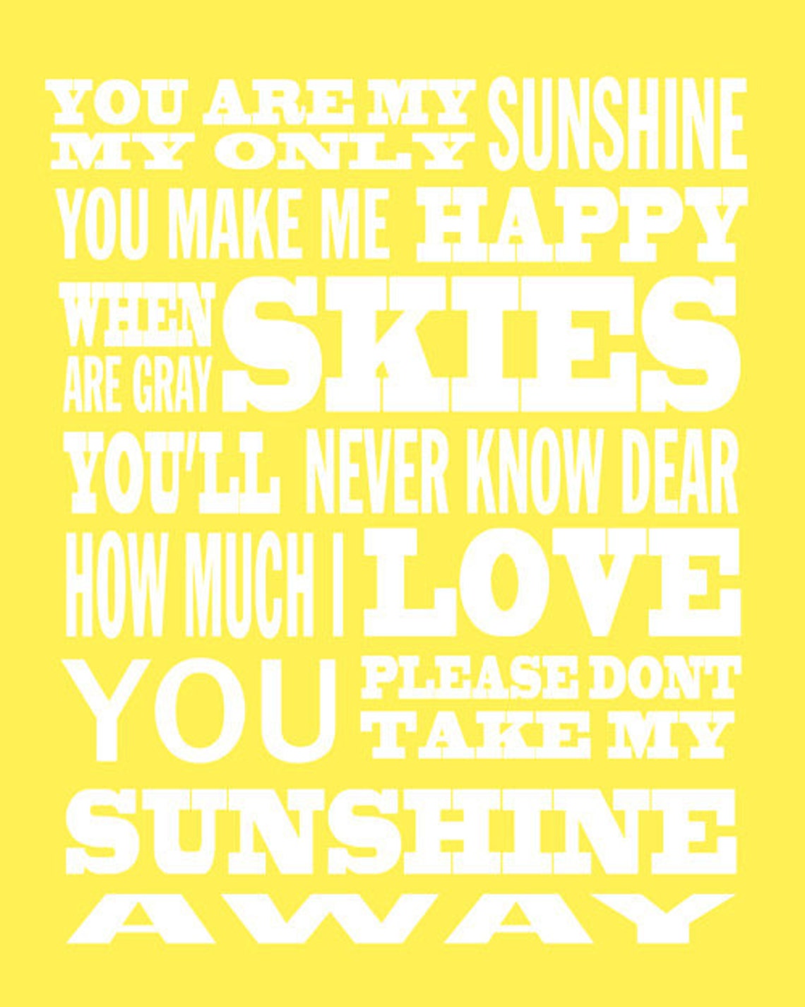 You are MY SUNSHINE quote modern print poster Etsy