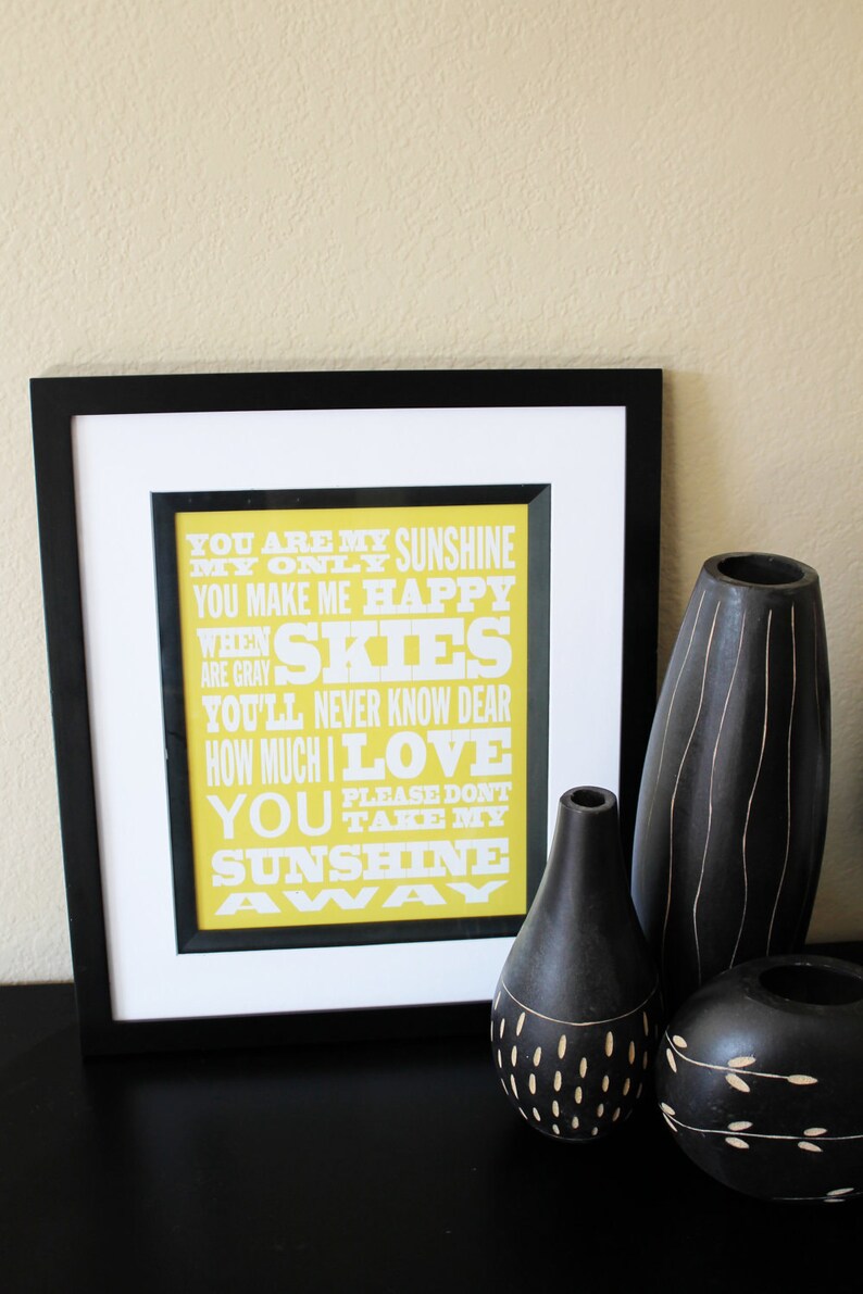 you are my sunshine quote modern print poster etsy