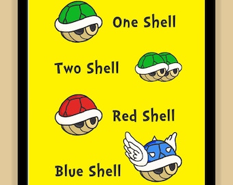 Dr Suess Super Mario Brothers One Shell Two Shell Nursery print poster children